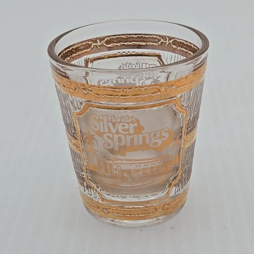 Silver Springs Florida Shot Glass‎ Gold Print